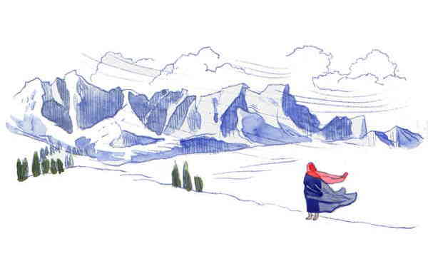 Illustration zu 'Auf dem Berge, da gehet der Wind' von Markus Lefrancois