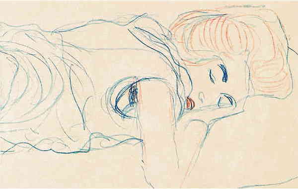 Illustration zu 'Üskudar'a gider iken / Auf dem Weg nach Üsküdar' von Gustav Klimt