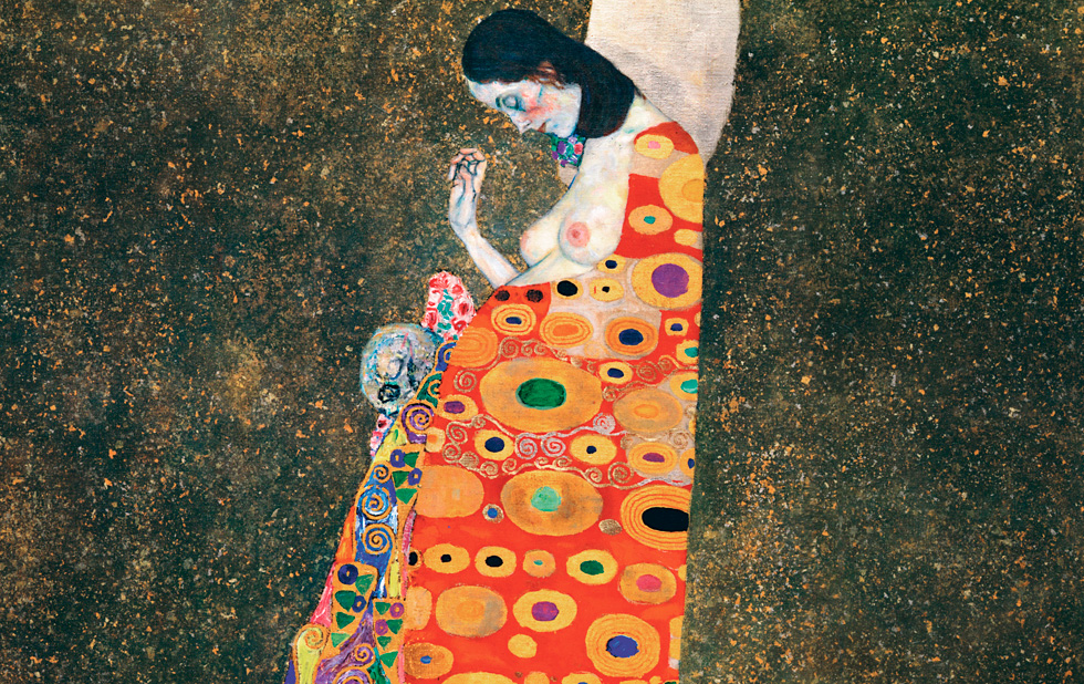 Illustration zu »Mit Lieb bin ich umfangen« von Gustav Klimt
