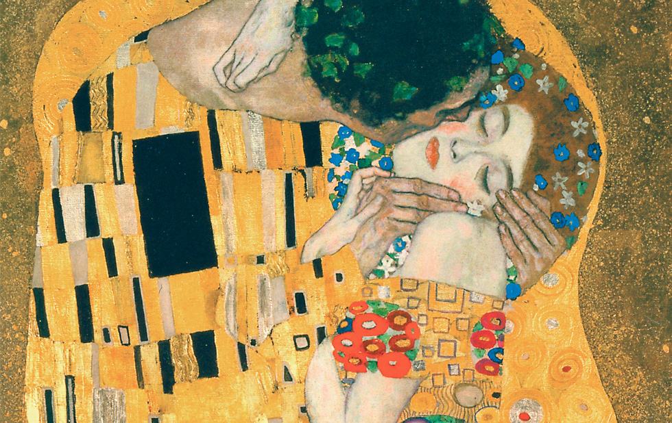Illustration zu »Willst du dein Herz mir schenken« von Gustav Klimt